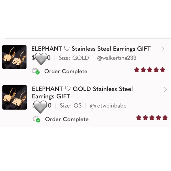 SILVER ELEPHANT Stainless Steel Earrings With Gift Bag - Picture 3 of 5